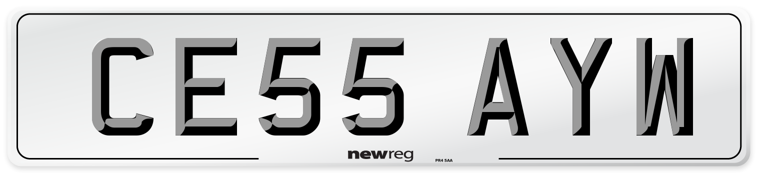 CE55 AYW Number Plate from New Reg